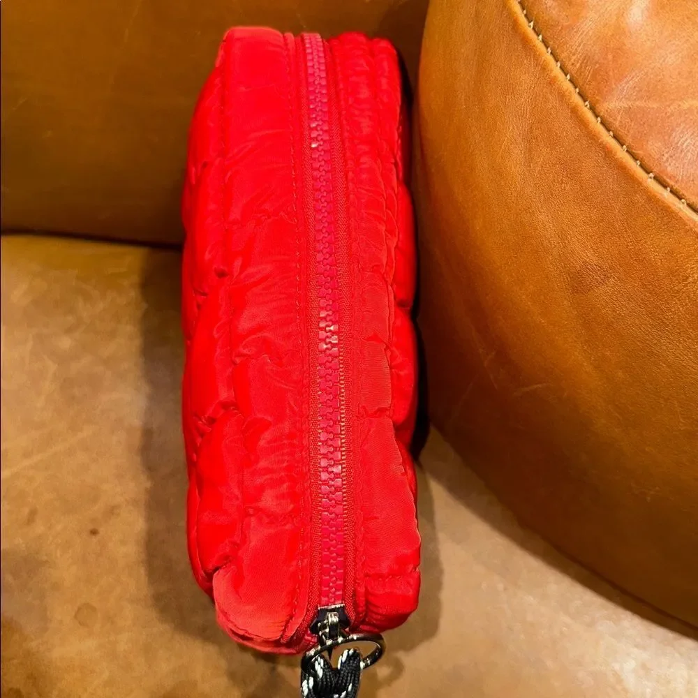 FP movement Winterberry Red Essentials Quilted Nylon Waterproof Cosmetic Bag